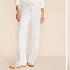 Lou & Grey Cable Sweater Wide Leg Pants